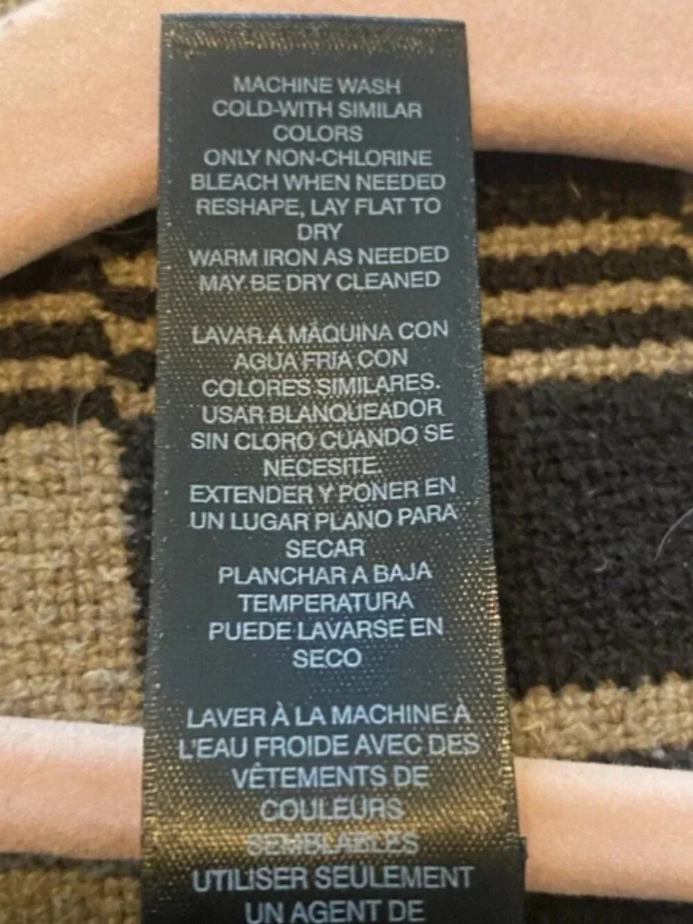 Black Label by Chico's Cashmere Blend Neutral/Black Striped Sweater Size 1 (Med)